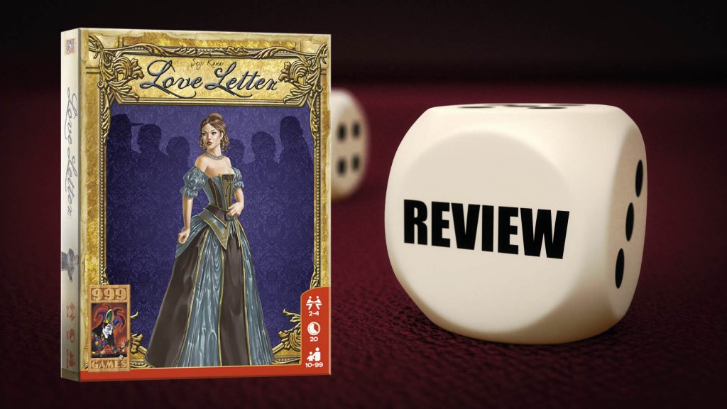 Love letter review. Speldoos van Love Letter en dobbelsteen.